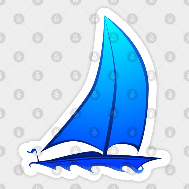 Nautical Sail Away Sticker by macdonaldcreativestudios